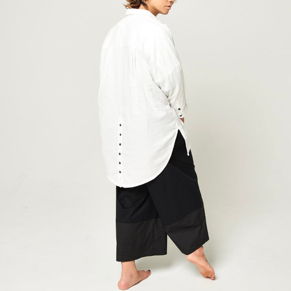 Layered Coller Blouse [WH/BK]